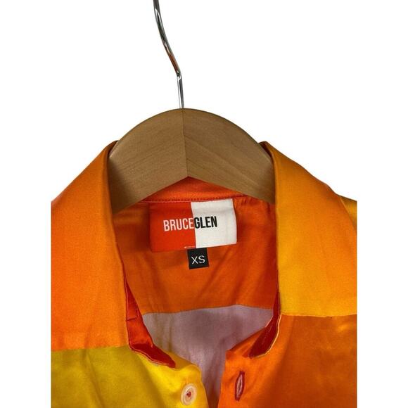 BRUCE GLENN PRISM SUNRISE SILK BUTTON UP SHIRT WOMENS XS NEW - Picture 2 of 12